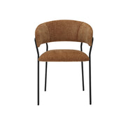 Eetkamerstoel Luuk Cognac Elite Zwart Metalen Frame 58x45x80 cm-Eetkamerstoelen-LABEL51