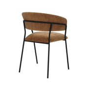 Eetkamerstoel Luuk Cognac Elite Zwart Metalen Frame 58x45x80 cm-Eetkamerstoelen-LABEL51