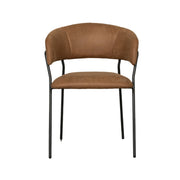 Eetkamerstoel Luuk Cognac Micro Suede 58x45x80 cm-Eetkamerstoelen-LABEL51