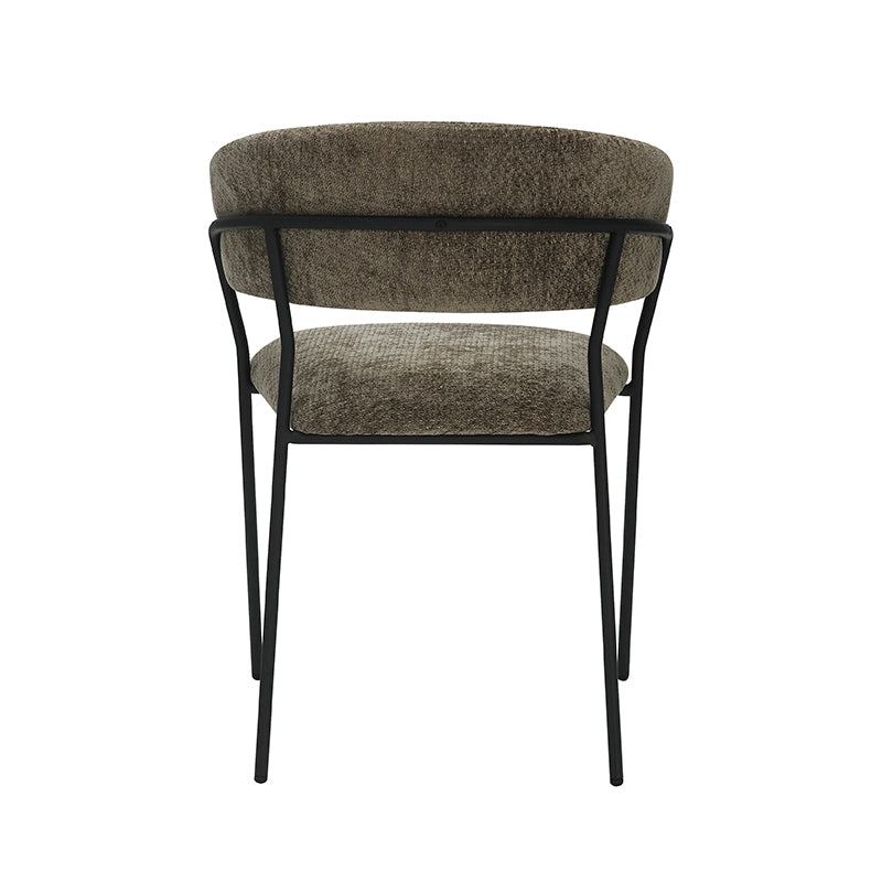 Eetkamerstoel Luuk Hunter Elite Zwart Metalen Frame 58x45x80 cm-Eetkamerstoelen-LABEL51