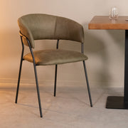 Eetkamerstoel Luuk Moss Micro Suede 58x45x80 cm-Eetkamerstoelen-LABEL51