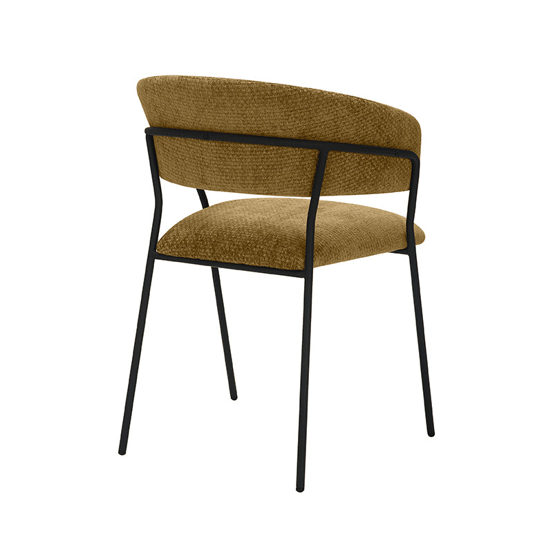 Eetkamerstoel Luuk Stof Mustard 58x45x80 cm-Eetkamerstoelen-LABEL51