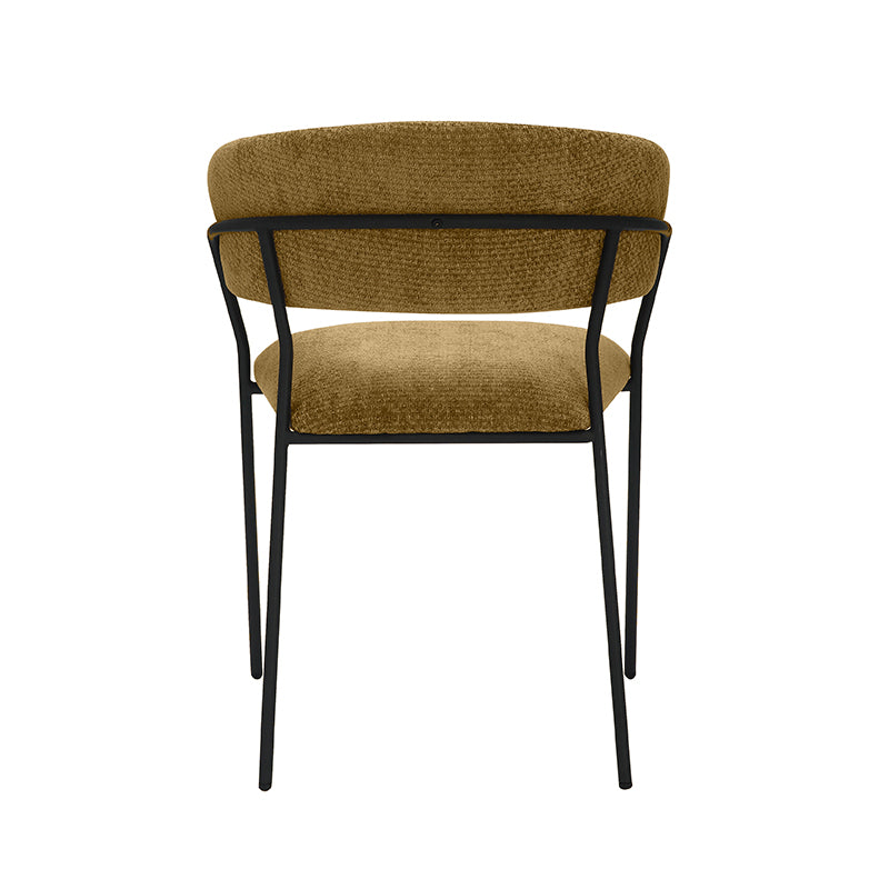 Eetkamerstoel Luuk Stof Mustard 58x45x80 cm-Eetkamerstoelen-LABEL51