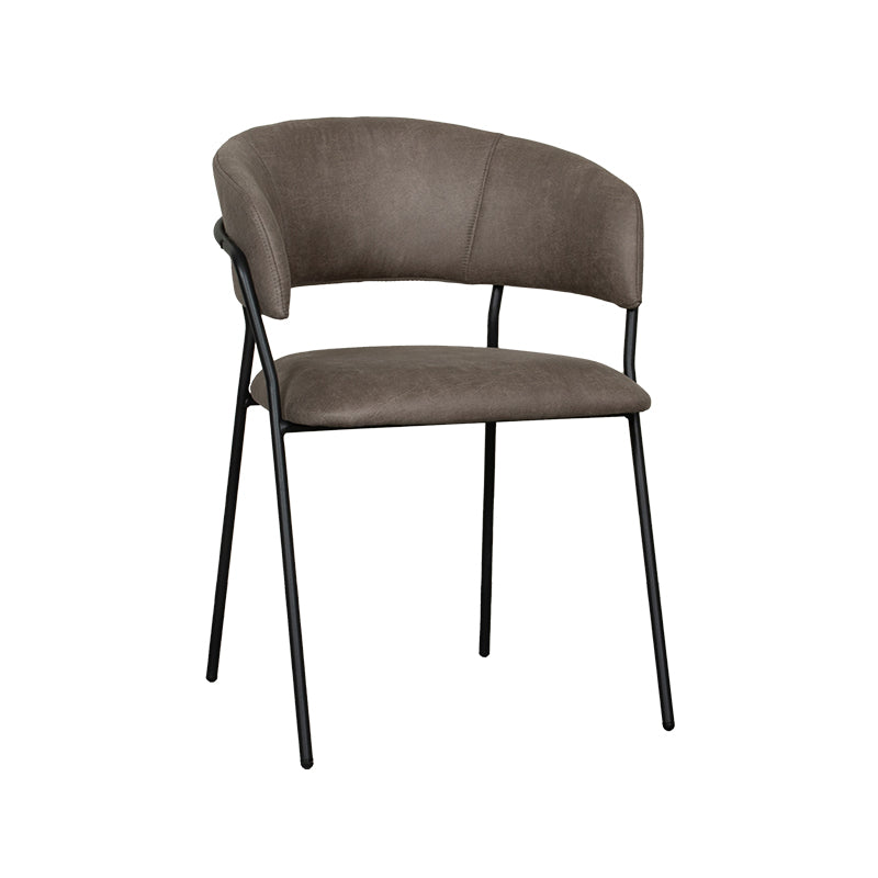Eetkamerstoel Luuk Taupe Micro Suede 58x45x80 cm-Eetkamerstoelen-LABEL51