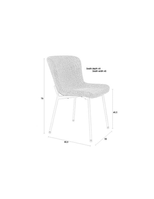 Eetkamerstoel Marion Off Polyester Wit 60x50 cm-Eetkamerstoelen-Creating Home