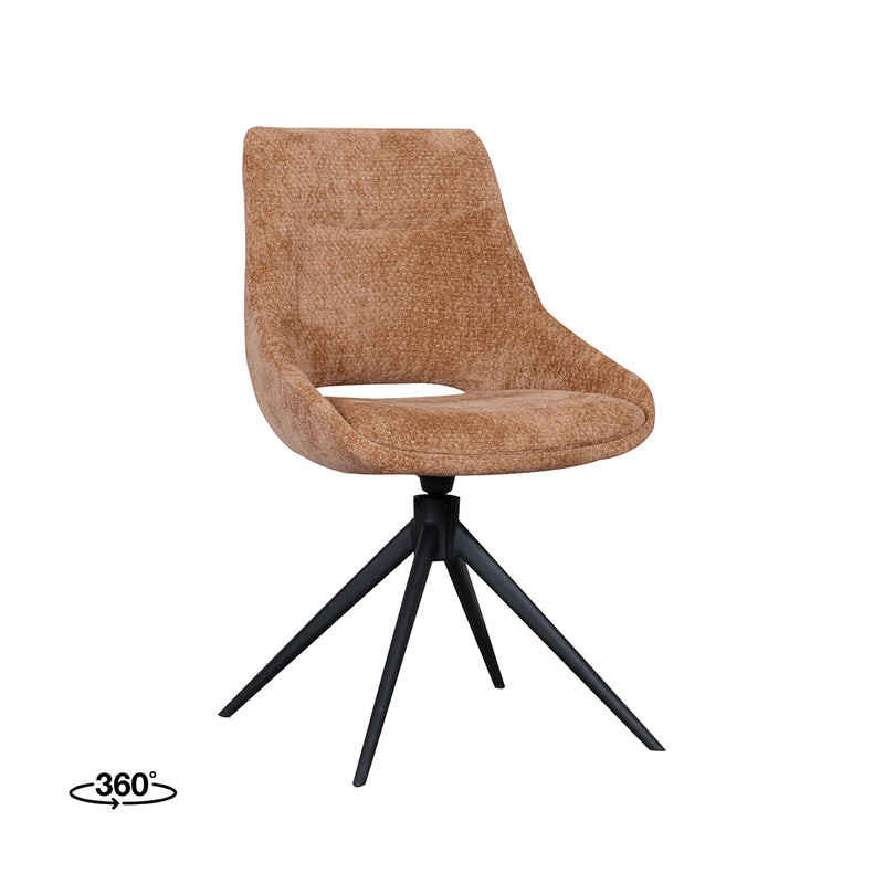 Eetkamerstoel Marlow Cognac Elite Draaibaar 48x63x86 cm-Eetkamerstoelen-LABEL51