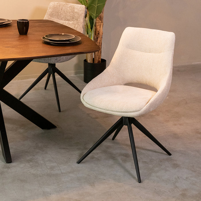 Eetkamerstoel Marlow - Naturel - Elite - Draaibaar-Eetkamerstoelen-LABEL51