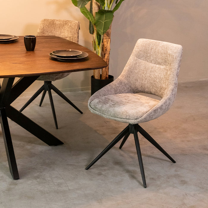 Eetkamerstoel Marlow - Stone - Elite - Draaibaar-Eetkamerstoelen-LABEL51