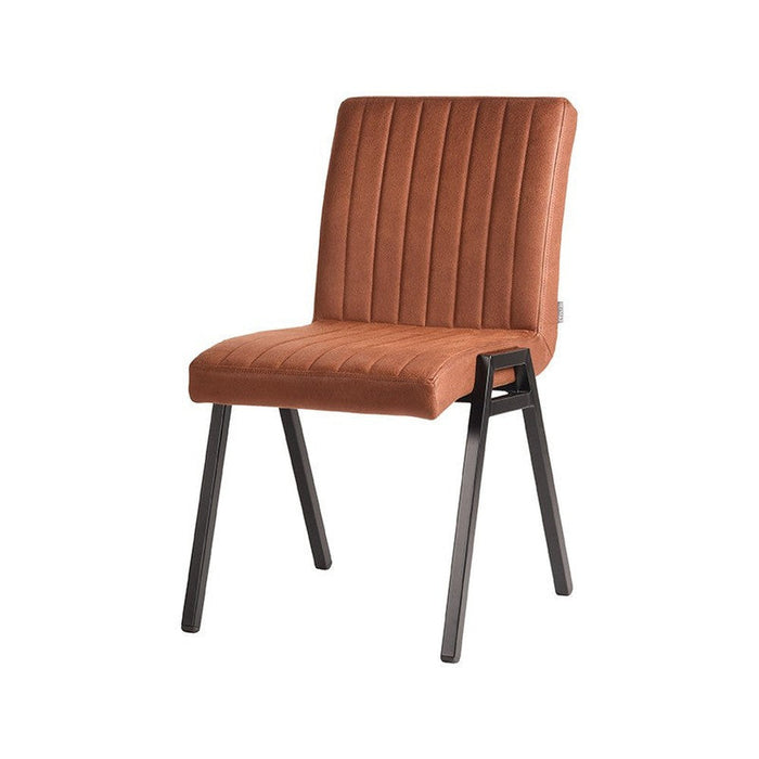 Eetkamerstoel Matz - Cognac - Microfiber-Eetkamerstoelen-LABEL51