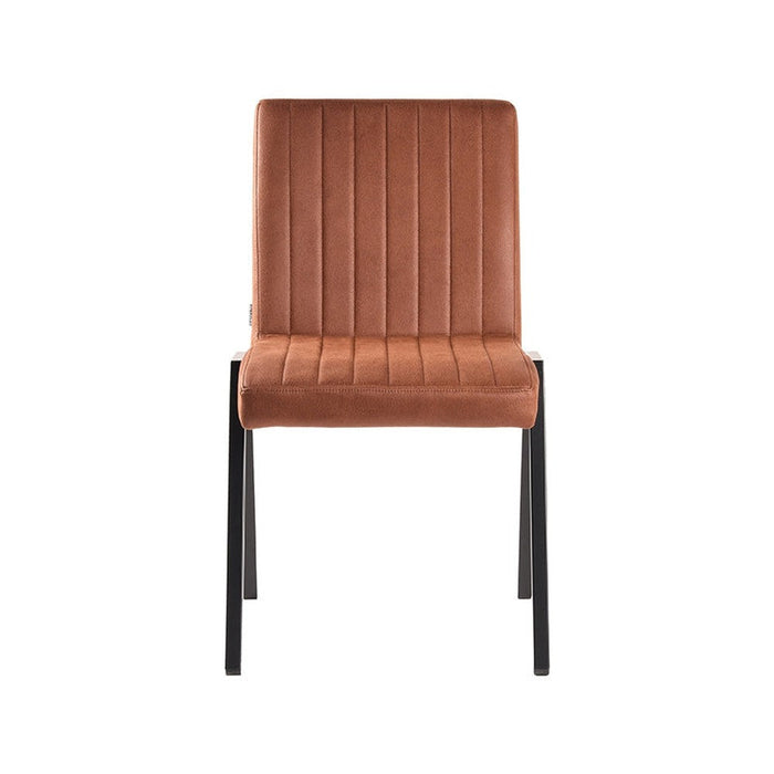 Eetkamerstoel Matz - Cognac - Microfiber-Eetkamerstoelen-LABEL51