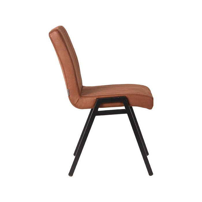 Eetkamerstoel Matz - Cognac - Microfiber-Eetkamerstoelen-LABEL51