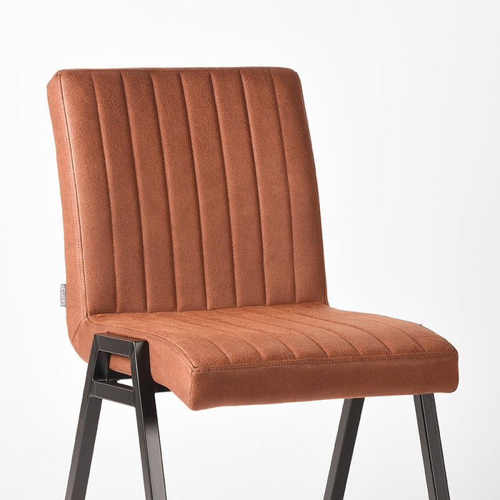 Eetkamerstoel Matz - Cognac - Microvezel-Eetkamerstoelen-LABEL51