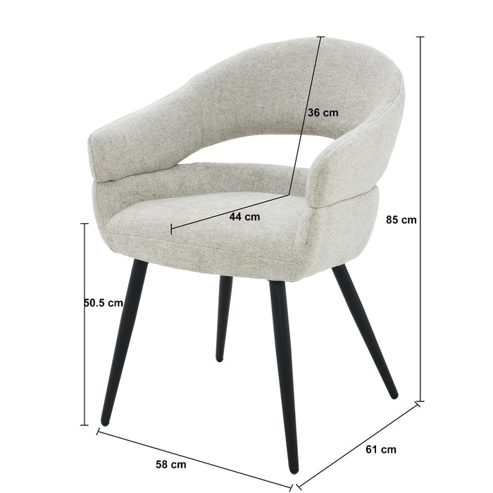 Eetkamerstoel Megan Beige 58 cm-Livingfurn