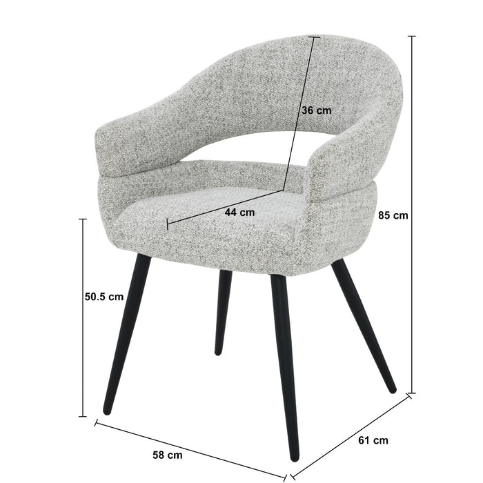 Eetkamerstoel Megan Bisque Oasis 58 cm-Livingfurn
