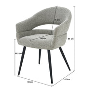 Eetkamerstoel Megan Taupe 58 cm 58x62x85 cm-Eetkamerstoelen-Livingfurn