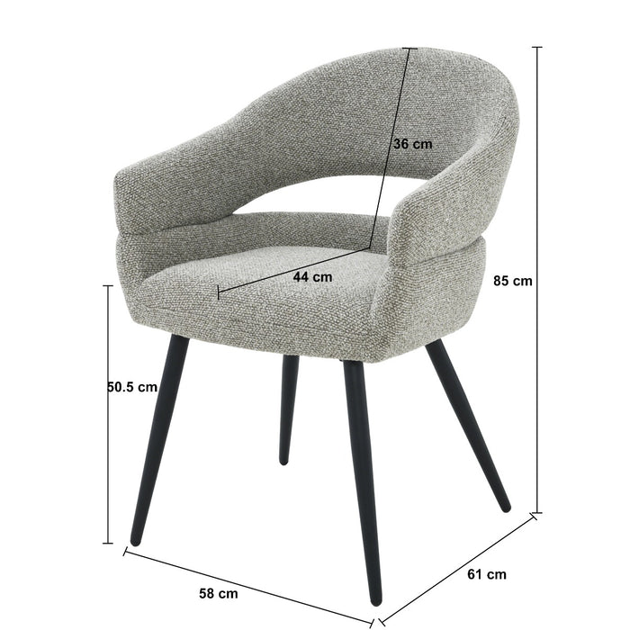 Eetkamerstoel Megan Taupe 58 cm-Livingfurn