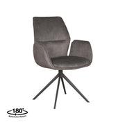 Eetkamerstoel Mellow Antraciet Cosmo Draaibaar 58x63x92 cm-Eetkamerstoelen-LABEL51