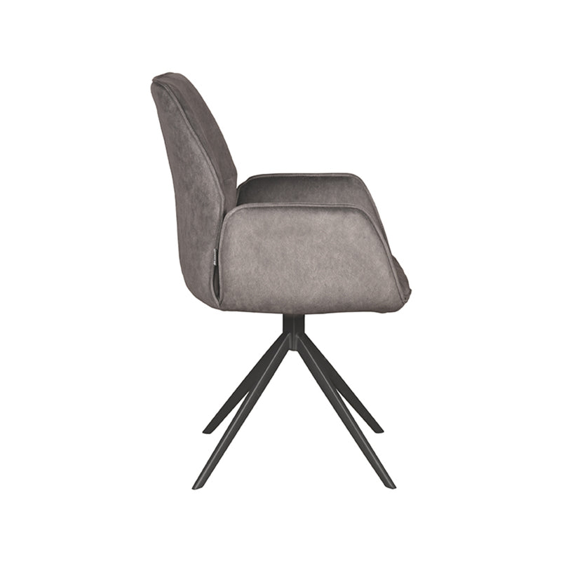 Eetkamerstoel Mellow Antraciet Cosmo Draaibaar 58x63x92 cm-Eetkamerstoelen-LABEL51