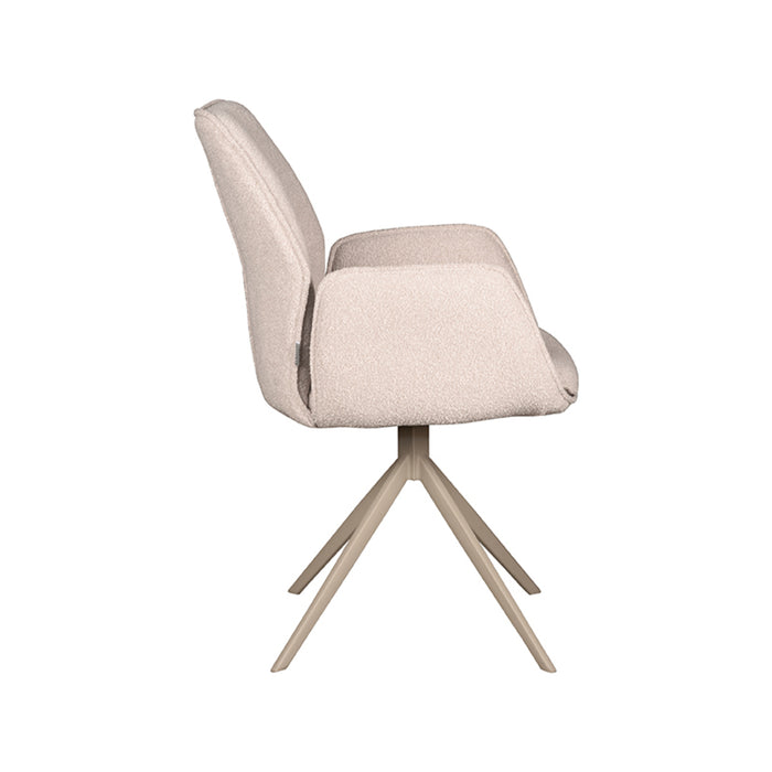 Eetkamerstoel Mellow - Naturel - Boucle #2 - Draaibaar-Eetkamerstoelen-LABEL51