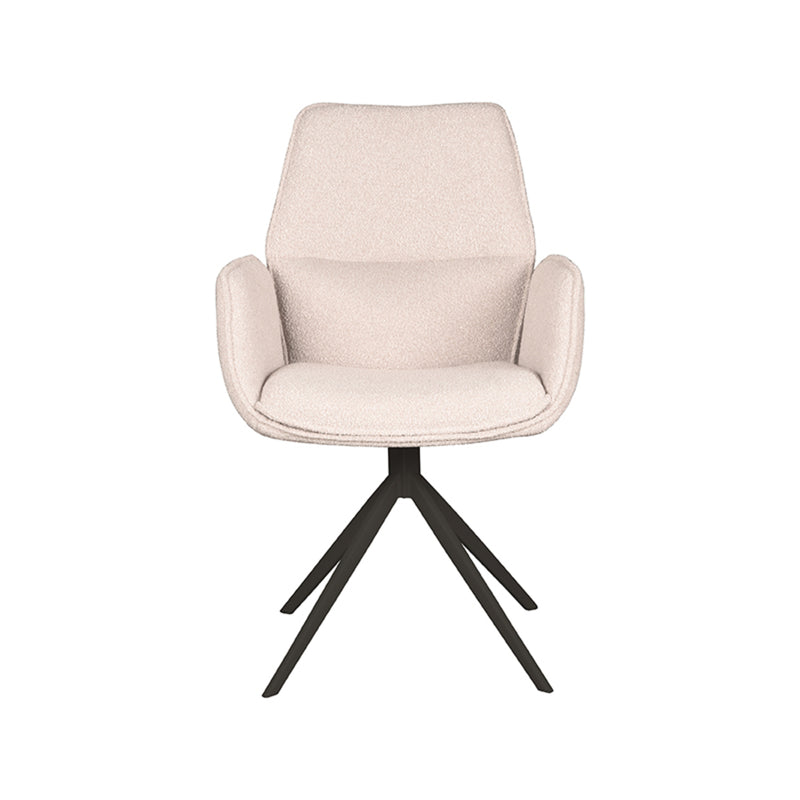 Eetkamerstoel Mellow Naturel Boucle Draaibaar 58x63x92 cm-Eetkamerstoelen-LABEL51