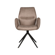Eetkamerstoel Mellow Taupe Micro Suede Draaibaar 58x63x92 cm-Eetkamerstoelen-LABEL51