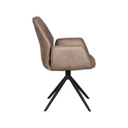 Eetkamerstoel Mellow Taupe Micro Suede Draaibaar 58x63x92 cm-Eetkamerstoelen-LABEL51