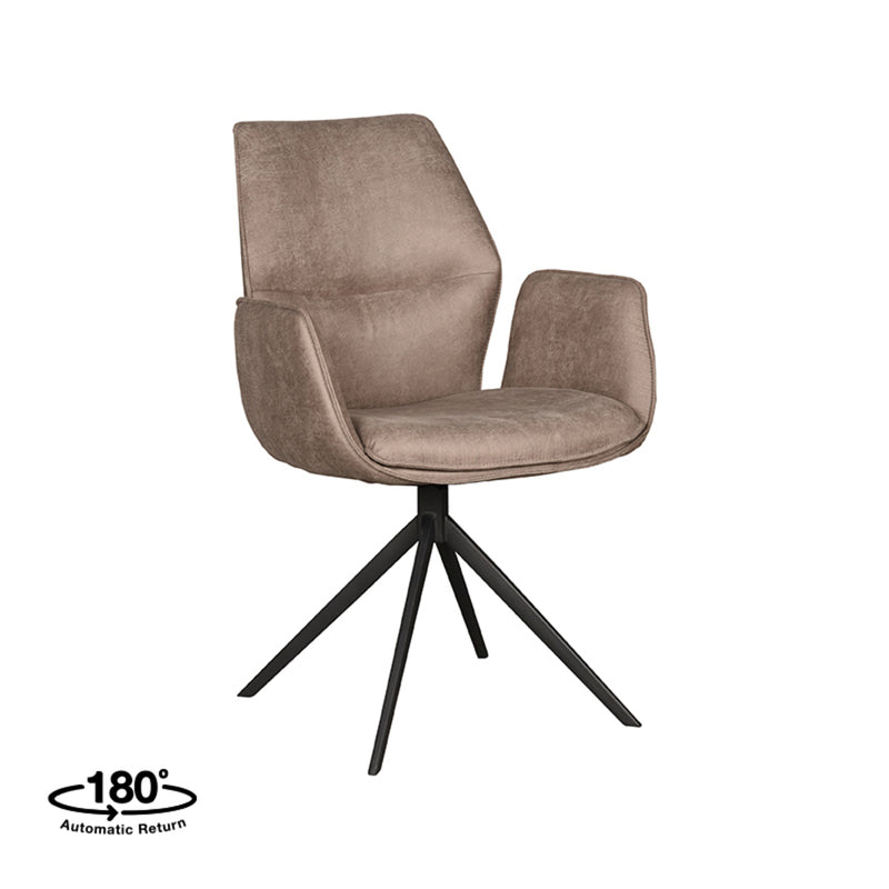 Eetkamerstoel Mellow Taupe Micro Suede Draaibaar 58x63x92 cm-Eetkamerstoelen-LABEL51