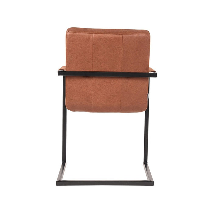 Eetkamerstoel Milo - Cognac - Microfiber-Eetkamerstoelen-LABEL51