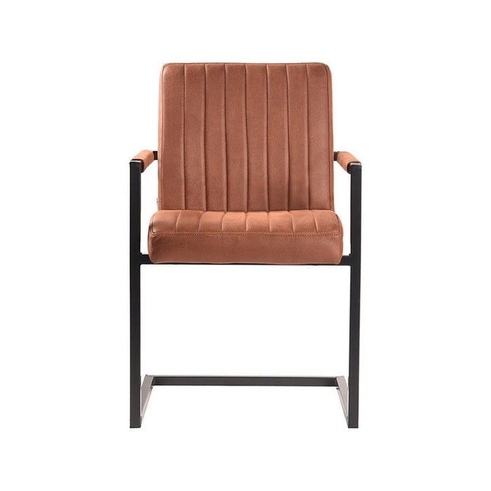 Eetkamerstoel Milo - Cognac - Microfiber-Eetkamerstoelen-LABEL51