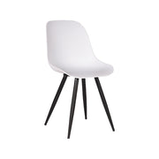 Eetkamerstoel Monza Wit PP Zwart Metalen Frame 46x54x88 cm-Eetkamerstoelen-LABEL51
