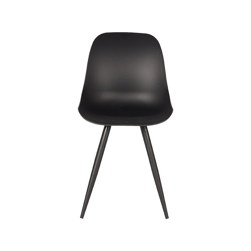 Eetkamerstoel Monza Zwart PP Zwart Metalen Frame 46x54x88 cm-Eetkamerstoelen-LABEL51
