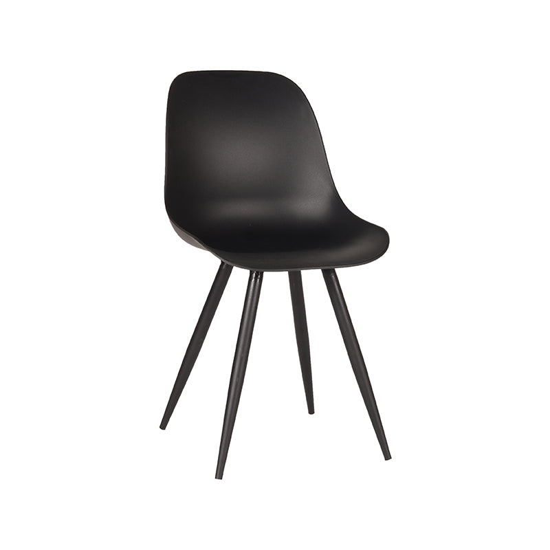 Eetkamerstoel Monza Zwart PP Zwart Metalen Frame 46x54x88 cm-Eetkamerstoelen-LABEL51