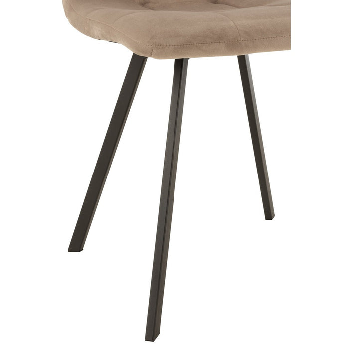 Eetkamerstoel Morgan Textiel | Metaal Beige-Eetkamerstoelen-J-Line