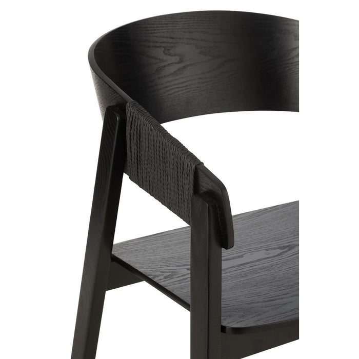 Eetkamerstoel Naga Ashwood | Rope Zwart-Eetkamerstoelen-J-Line