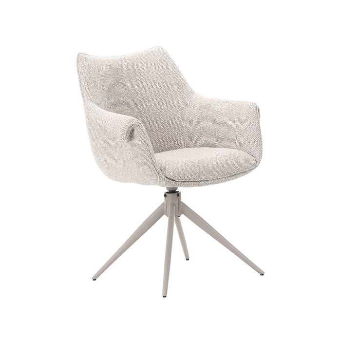 Eetkamerstoel Narumi - Naturel - Royal Boucle - Taupe Metalen-Eetkamerstoelen-LABEL51