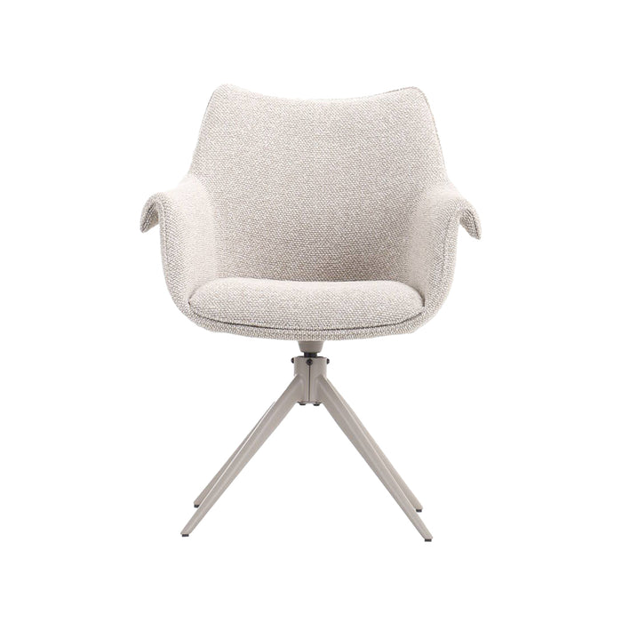 Eetkamerstoel Narumi - Naturel - Royal Boucle - Taupe Metalen-Eetkamerstoelen-LABEL51