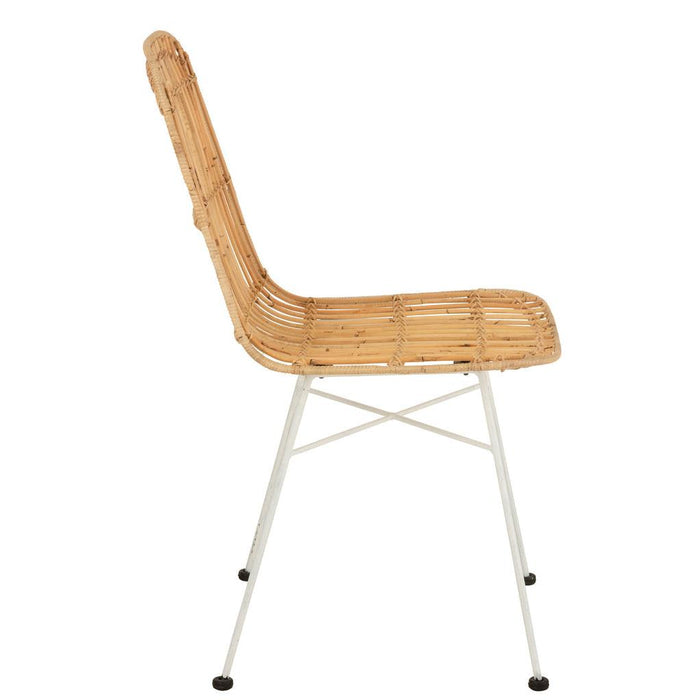Eetkamerstoel Naturel Rotan 44 cm - Rotan,ijzer-Eetkamerstoelen-J-Line