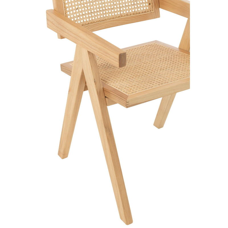 Eetkamerstoel Naturel Rotan 59 cm 59x52x80 cm-Eetkamerstoelen-J-Line