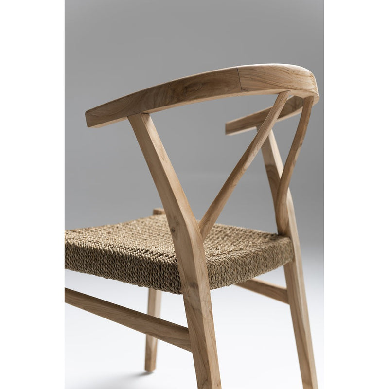 Eetkamerstoel Naturel Teakhout 53 cm 53x50x81 cm-Eetkamerstoelen-J-Line