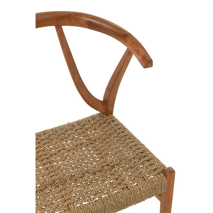 Eetkamerstoel Naturel Teakhout 53 cm-Eetkamerstoelen-J-Line