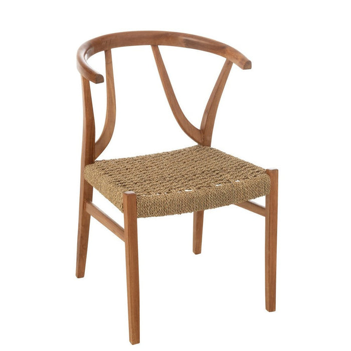 Eetkamerstoel Naturel Teakhout 53 cm-Eetkamerstoelen-J-Line