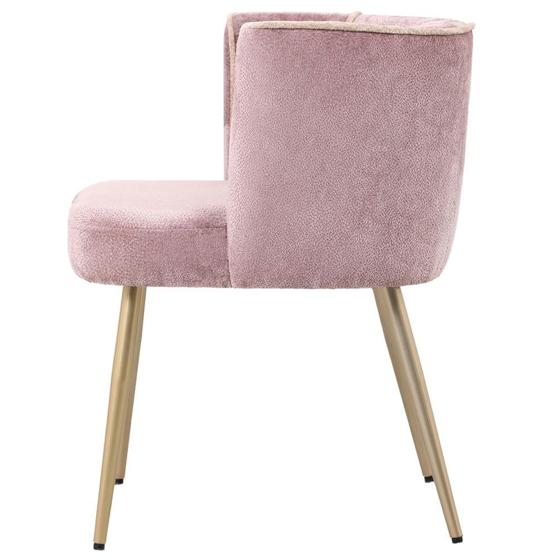 Eetkamerstoel Nell Polyester Roze-Eetkamerstoelen-PTMD