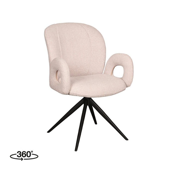 Eetkamerstoel Neo - Naturel - Boucle - Draaibaar-Eetkamerstoelen-LABEL51