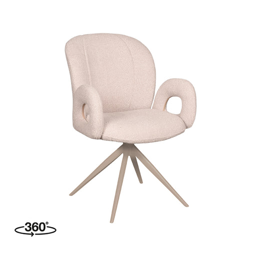 Eetkamerstoel Neo Naturel Boucle Taupe Metalen Frame 59x61x86 cm-Eetkamerstoelen-LABEL51