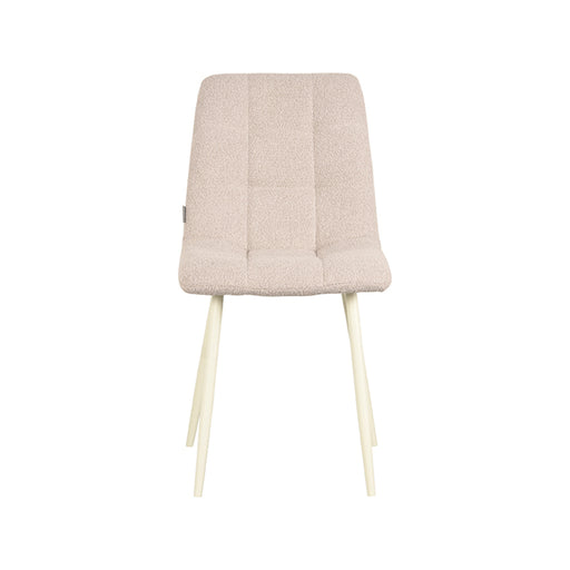 Eetkamerstoel Nino Naturel Boucle Wit Metalen Frame 54x45x89 cm-Eetkamerstoelen-LABEL51