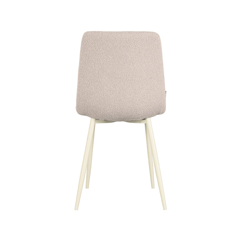Eetkamerstoel Nino Naturel Boucle Wit Metalen Frame 54x45x89 cm-Eetkamerstoelen-LABEL51