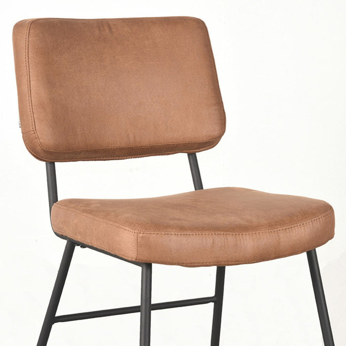 Eetkamerstoel Noah - Cognac - Micro Suede-Eetkamerstoelen-LABEL51