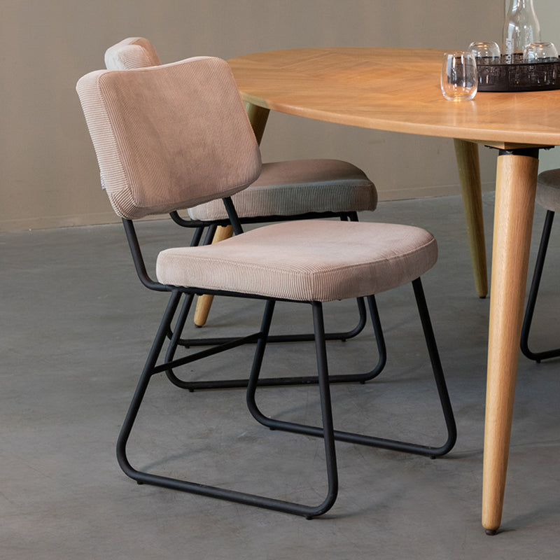 Eetkamerstoel Noah Naturel Ribcord 47x61x85 cm-Eetkamerstoelen-LABEL51