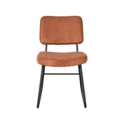 Eetkamerstoel Noah Rust Ribcord Zwart Metalen Frame 47x61x85 cm-Eetkamerstoelen-LABEL51