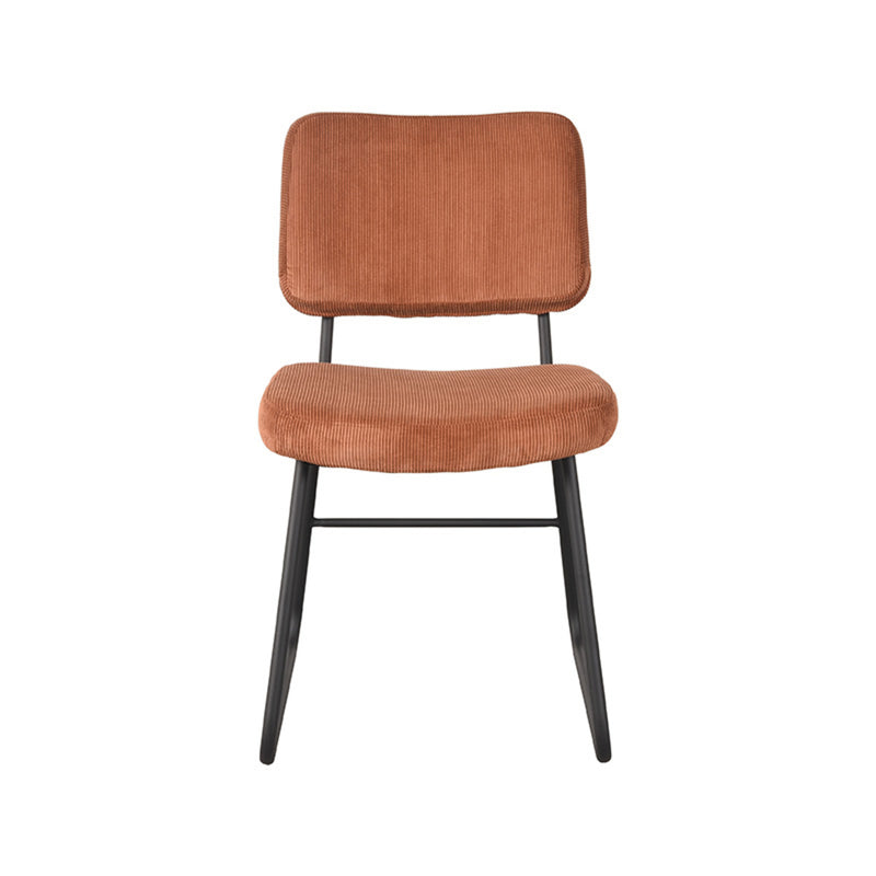 Eetkamerstoel Noah Rust Ribcord Zwart Metalen Frame 47x61x85 cm-Eetkamerstoelen-LABEL51